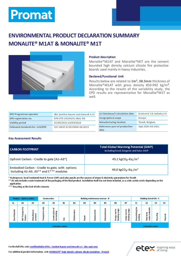 monalite-epd-summary-sheet