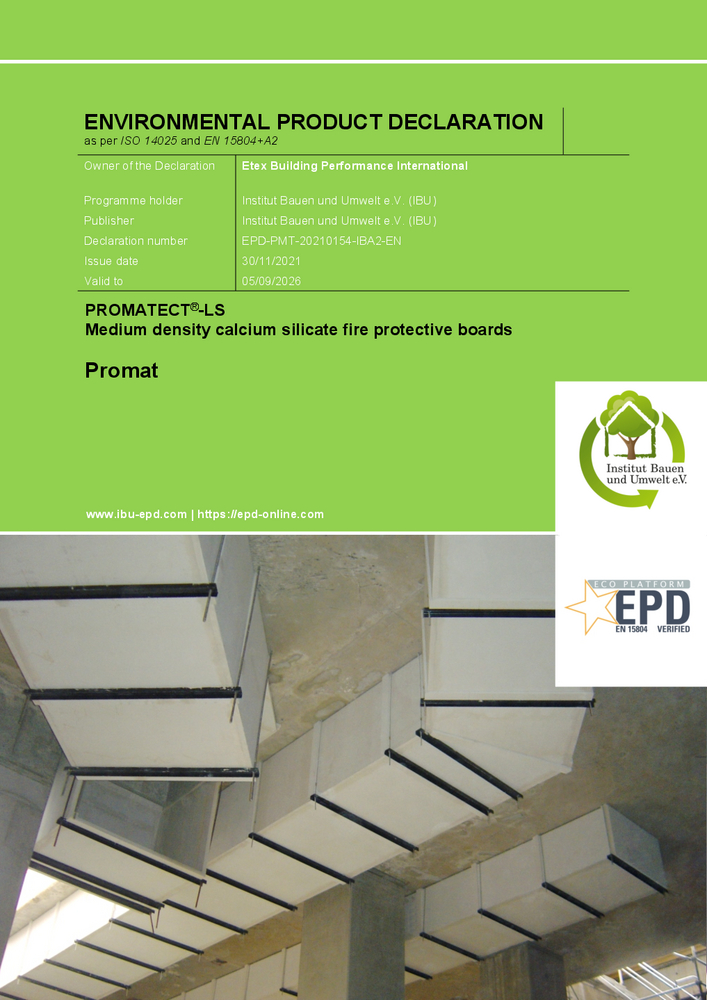 Environmental Product Declarations (EPDs) for Promat products - Promat
