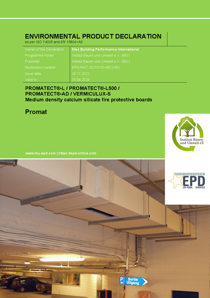 Environmental Product Declarations (EPDs) for Promat products - Promat