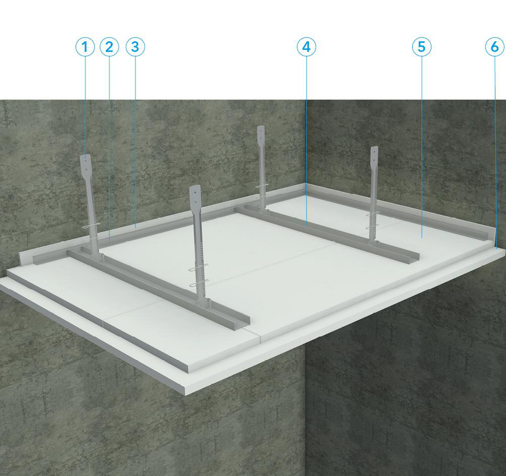 Plafond indépendant suspendu - simple ossature métallique avec ...