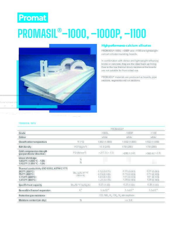 PROMASIL® low-density calcium silicate insulation - Promat