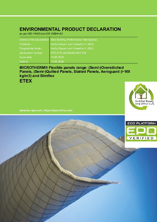 MICROTHERM Flexible panels range EPD