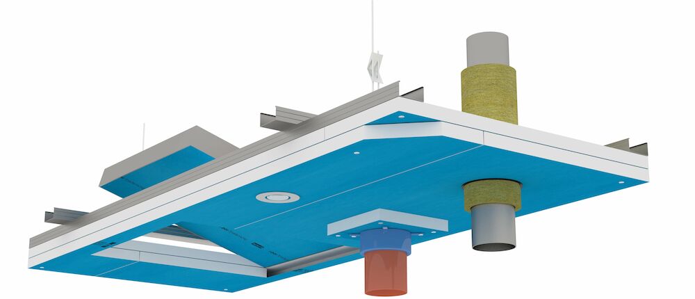 Controsoffitto a membrana continuo EI 90 - 
PROMATECT®-100X - 20 + 12 mm