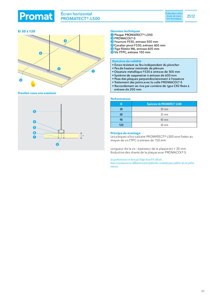 Extrait - Ecran horizontal - PROMATECT®-L500