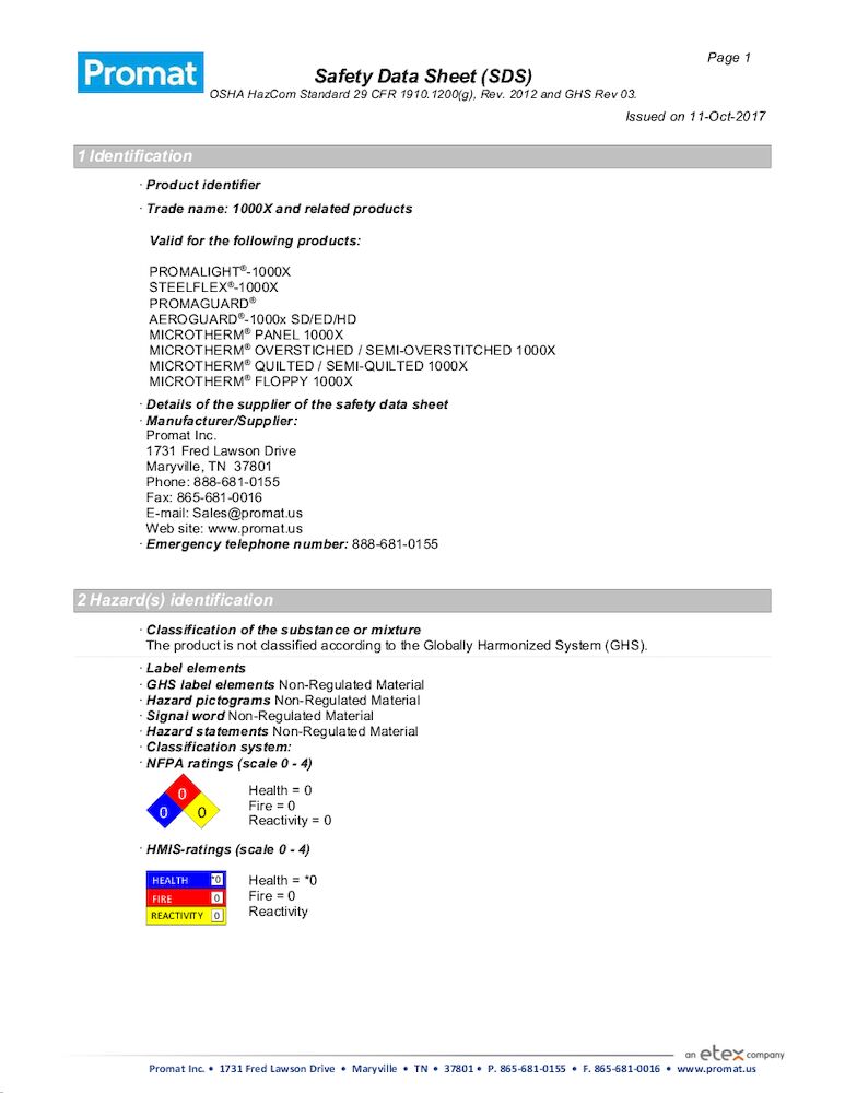 SDS - 1000X & Related Products