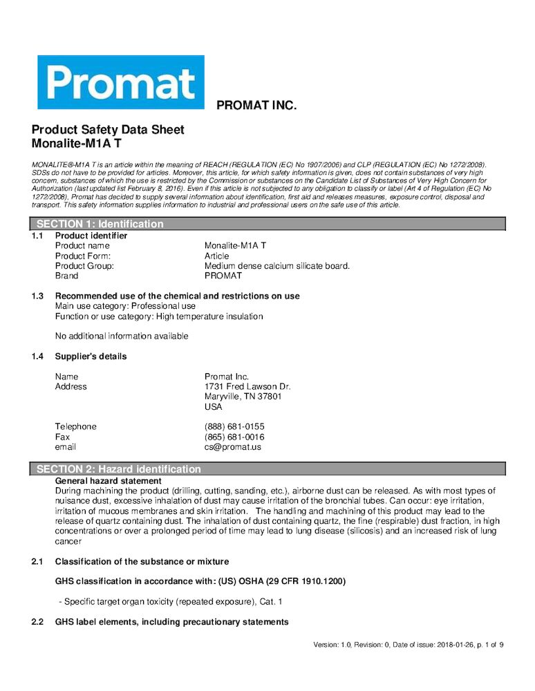 SDS - MONALITE MIA-T