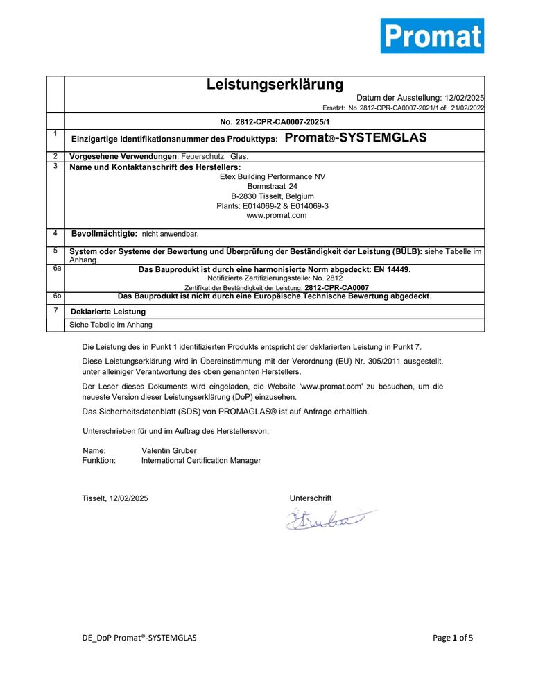 Promat®-SYSTEMGLAS
