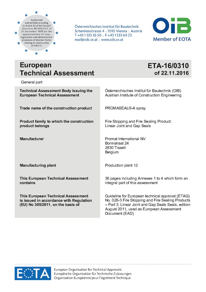 ETA-16-0310 PROMASEAL-A spray
