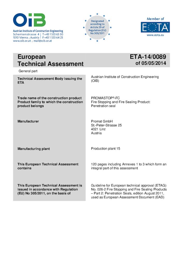 ETA-14-0089 PROMASTOP-FC