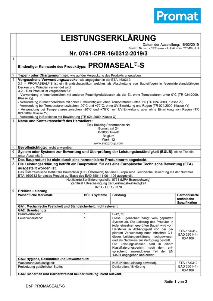 PROMASEAL®-S (Fuge)