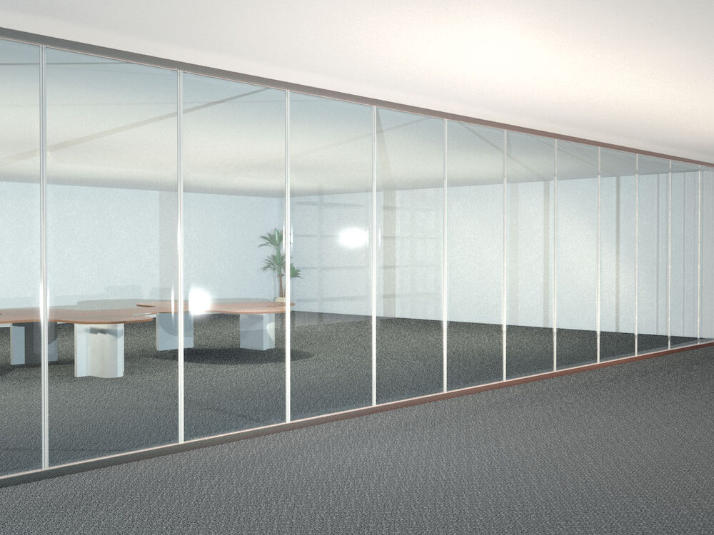 Cloison vitrée  Promat®-SYSTEMGLAS F1 à joints verticaux - Châssis acier - EI 30, 60 et 90