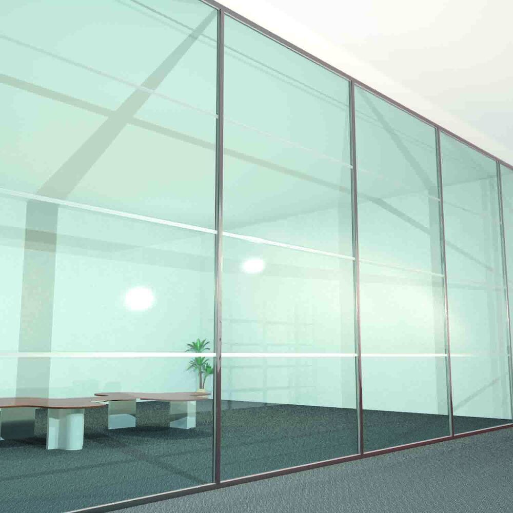 Cloison vitrée Promat®-SYSTEMGLAS F1-60 - Châssis acier - EI 60 - Joints horizontaux