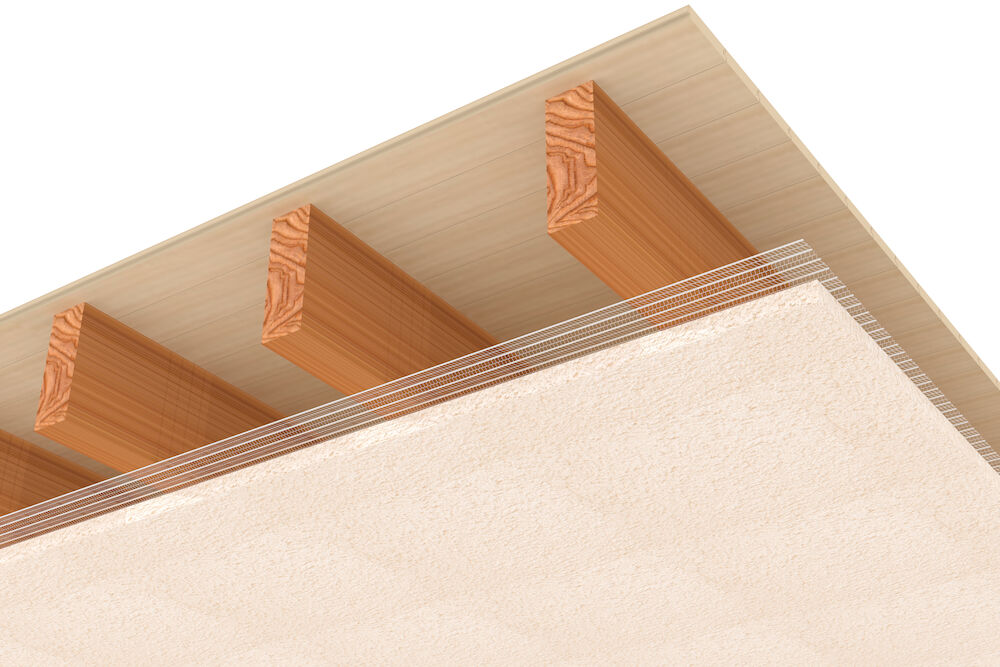 Protection au feu des planchers bois PROMASPRAY®-P300 - Enduit de projection - REI 120