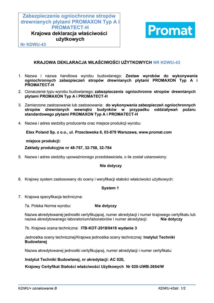 Zabezpieczenie stropów drewnianych płytami Promaxon typ A i Promatect® -H