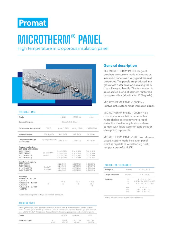 MICROTHERM PANEL® TDS US