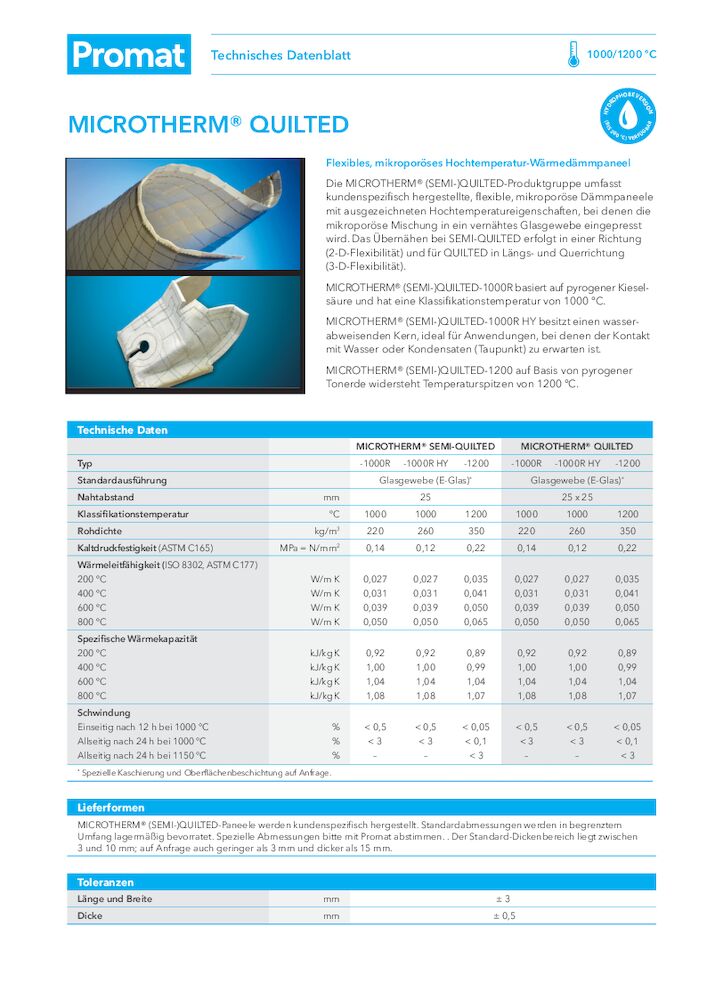 MICROTHERM®-QUILTED TDS DE