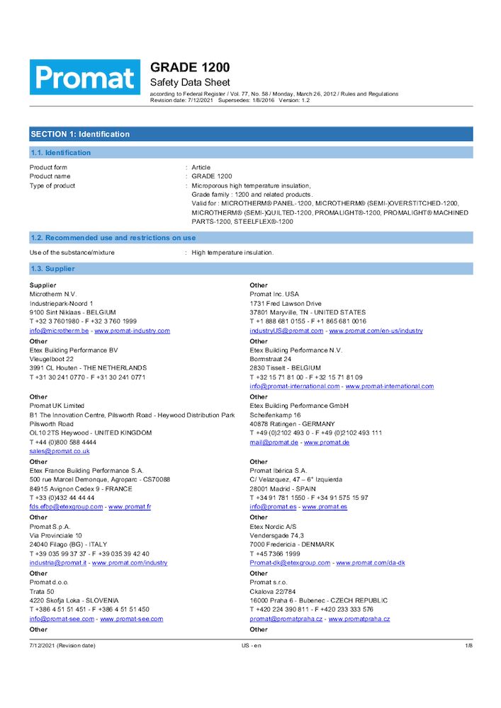 GRADE® 1200 SDS US