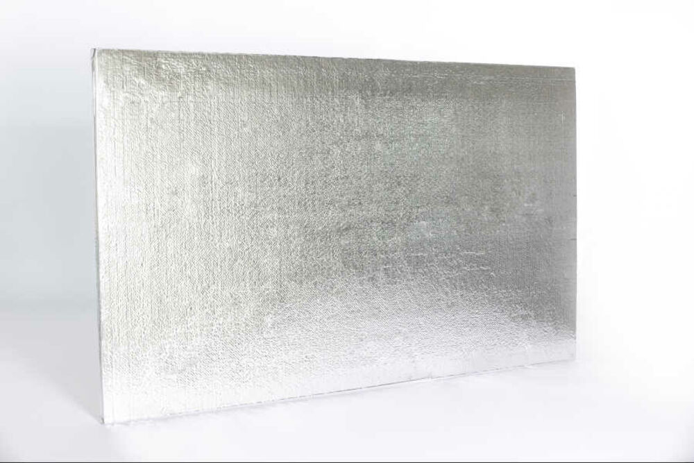 ULTIMA VIP vacuum insulation panel covered with a silver vapour-tight foil