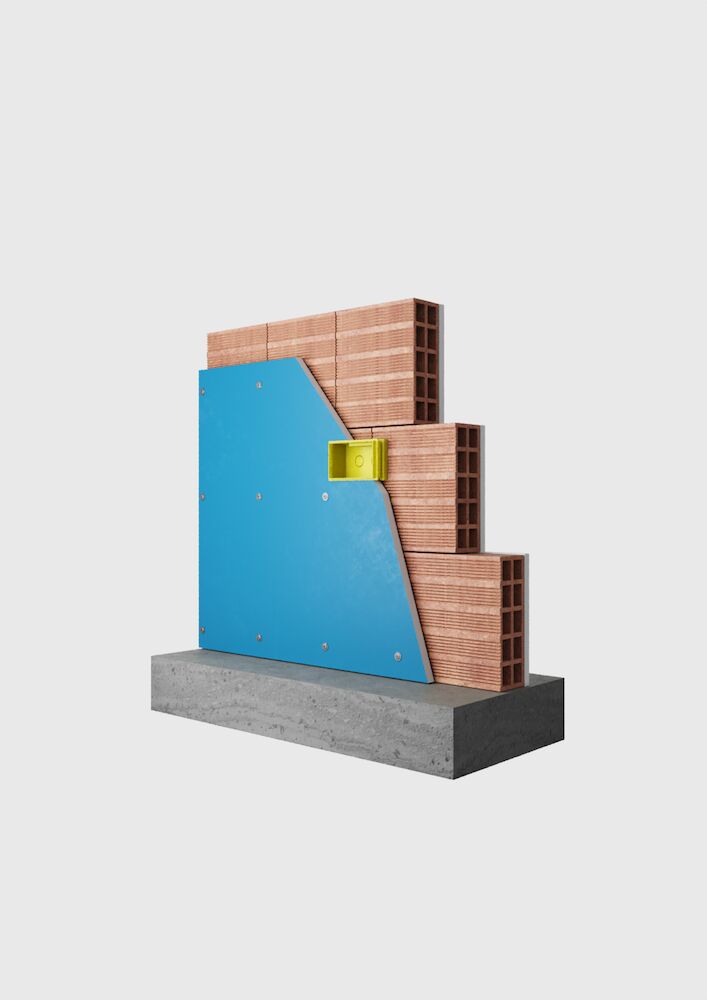 Riqualifica di parete in blocchi di laterizio (intonaco
lato non esposto) fino a EI 120 - PROMATECT®-100X 