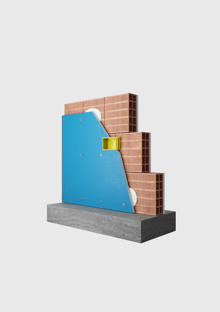 Riqualifica di parete in blocchi di laterizio Non
intonacata fino a EI 120 - PROMATECT®-100X 