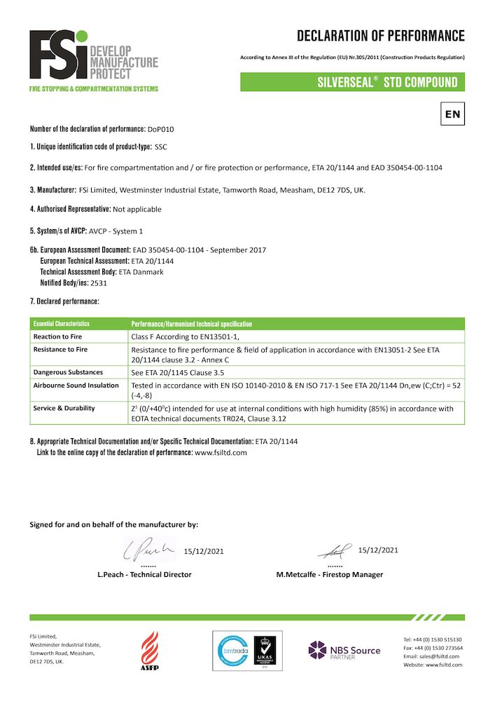 DoP Silverseal STD Compound Dec 2021