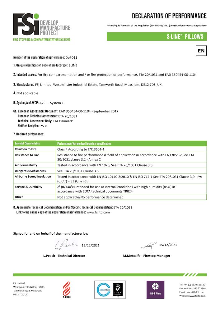 DoP FSiPromat S-Line Pillow