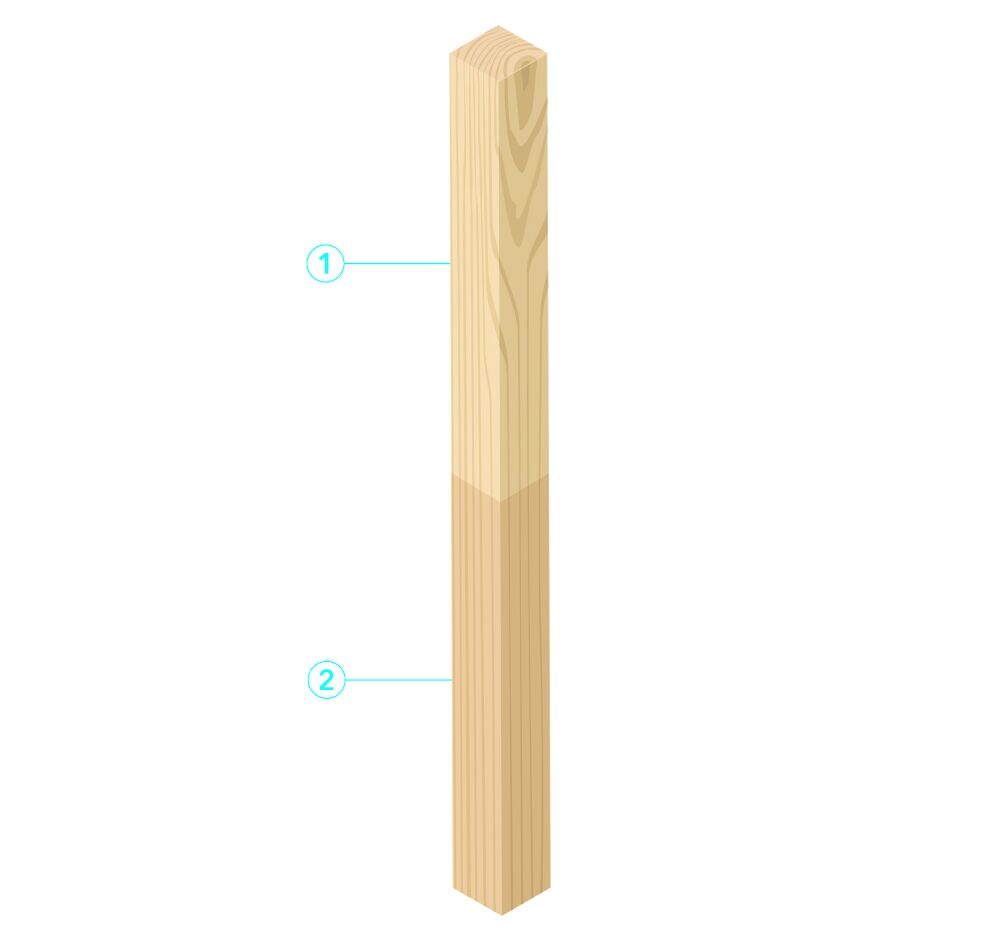 Houten kolom beschermd met PROMADUR<sup>®</sup> - R60