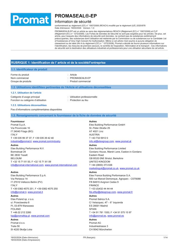 PROMASEAL®-EP Fr v1.0