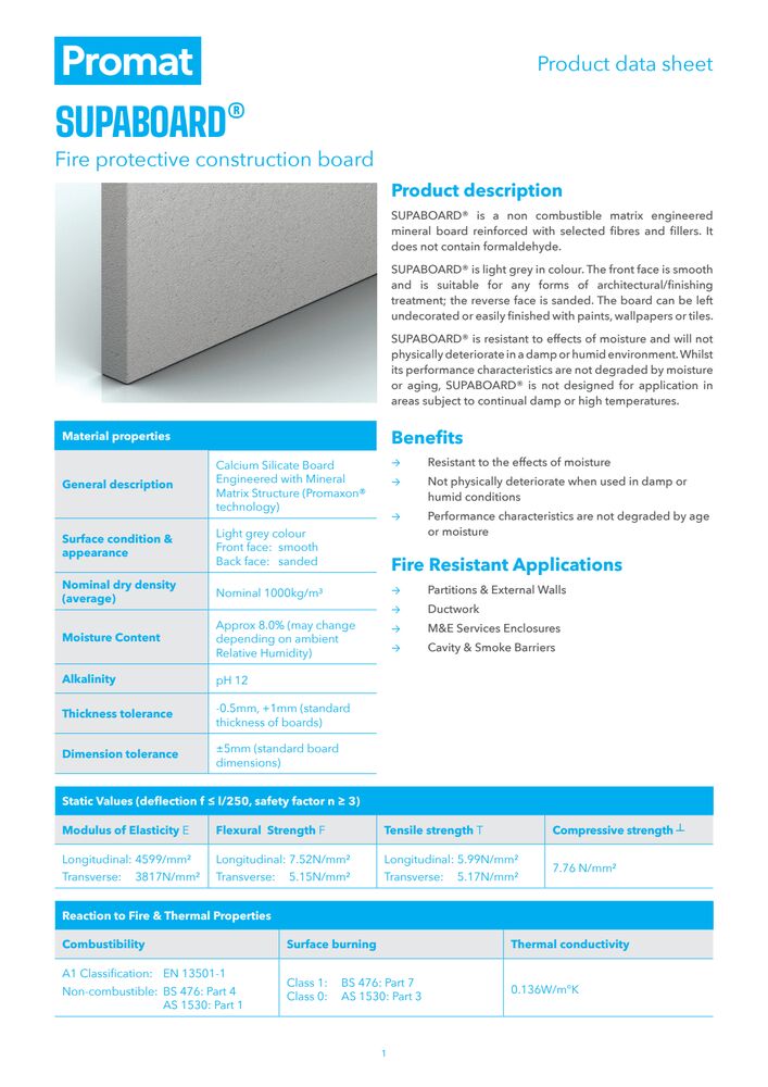 SUPABOARD® Product Datasheet rev.1