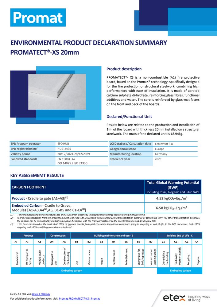 PROMATECT®- XS | 20 mm