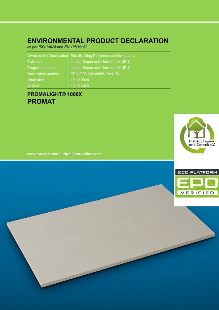 EPD PROMALIGHT 1000X to EN15804 A2 Expiry 18-12-2029