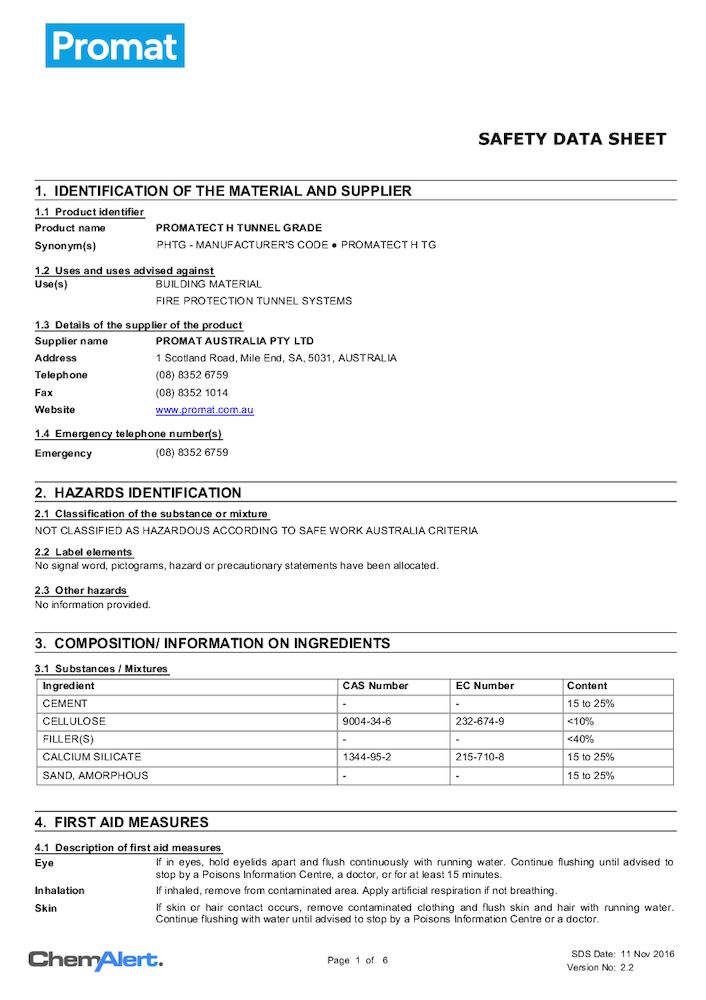 Promat-PROMATECT-H-Tunnel-Grade-SDS-en-au