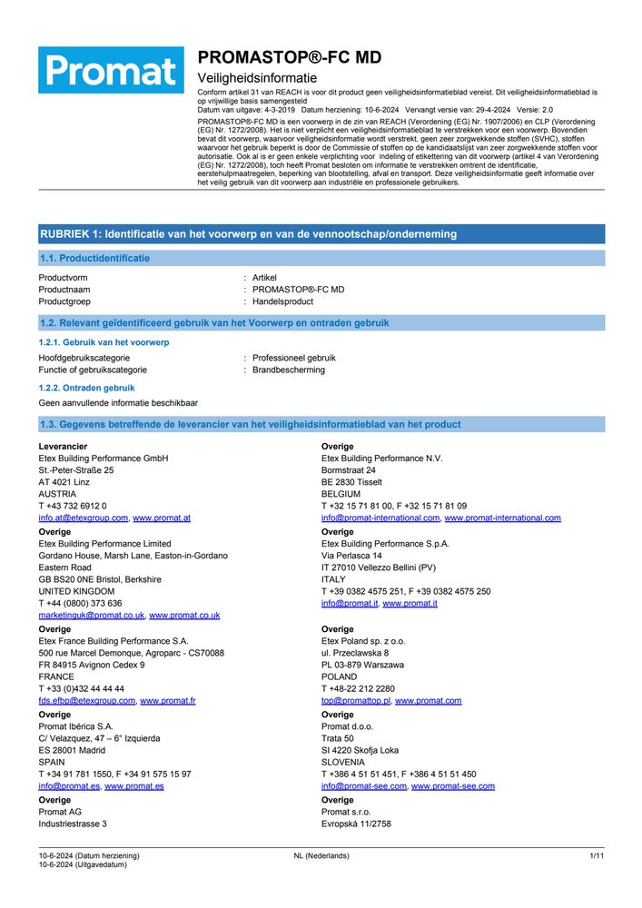 PROMASTOP®-FC MD