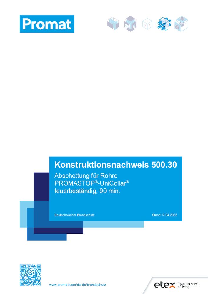 500.30 – Konstruktionsnachweis – PROMASTOP®-UniCollar® gültig bis 01.09.2025 (PDF)